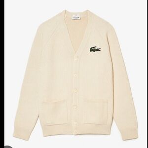 NWT Lacoste v neck cotton Cardigan